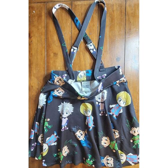 Hot Topic Hunter X Hunter Black‎ Character Skirt w/ Suspenders Size L Cos #234C - Picture 1 of 7